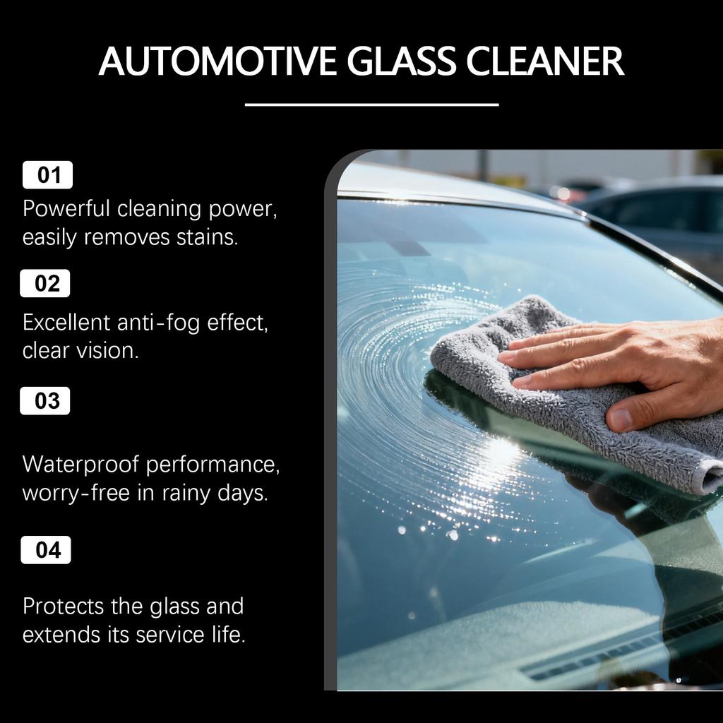 Car Glass Cleaner Spray, Windshield Washer Fluid, Car Window Cleaner, Car Detail Products, Shower Door Water Stain Remover Washing Kit,100ml