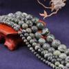 Natural Stone Green Zebra Jaspers Round Beads 15" Strand 4 6 8 10 12MM Pick Size For Jewelry Making