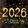 Christmas Glass Stickers 2026 Number Blessings Golden Flame Effect Waterproof Easy To Apply New Year Window Decals