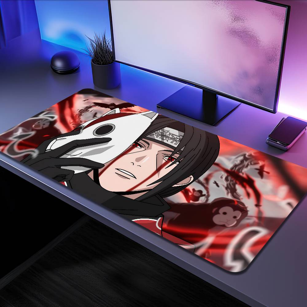 Anime NARUTO Uchiha Itachi Mousepad Large Desk Mat Keyboard Ergonomic Office Rubber PC Non-slip Anti-fray Home Custom Game