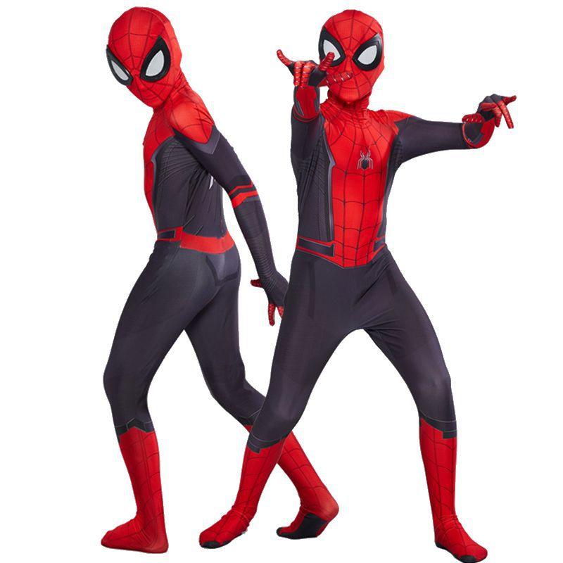 High Quality Spidermans Costume Fancy Dress Adult And Children Halloween Costume Red Black Spandex Cosplay Clothing