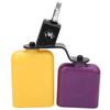 CB30 Yellow and Purple Square Wooden Fish Cow Bell High and Low Pitch Cattle Percussion Instrument