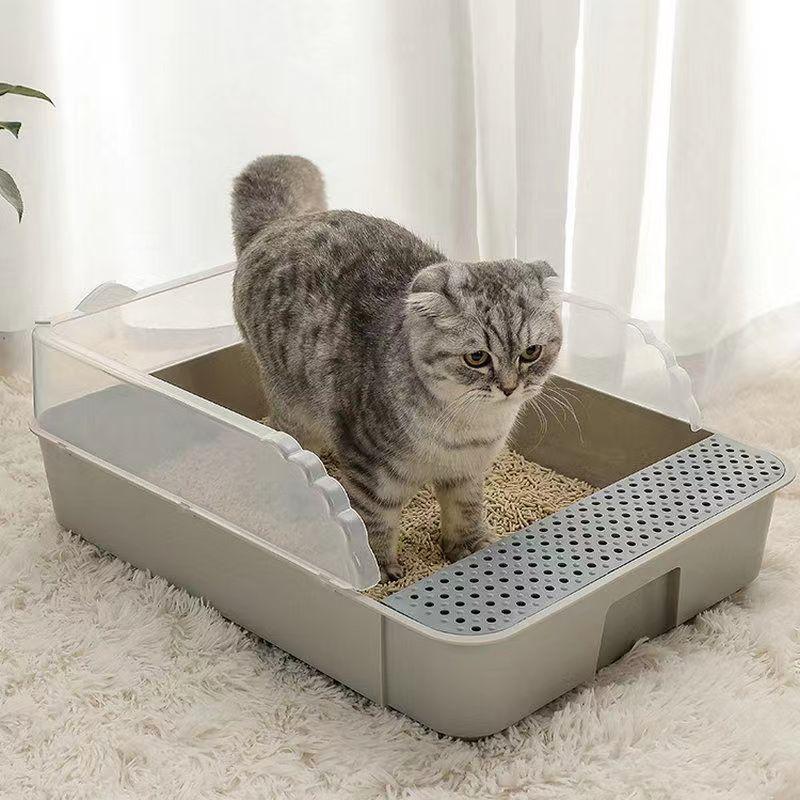 Large Full Semi-Enclosed Cat Toilet, Cat Litter Box, Anti-Sand, Small Size, Large, Full, Supplies