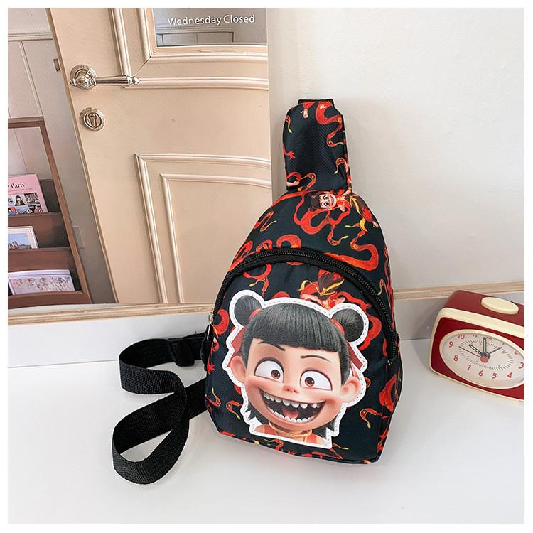 Cartoon Ne Zha Printed Shoulder Chest Bags Anime Peripheral Children Wallet