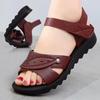 Women Comfortable Casual Mother Shoes Hollow Waterproof Platform Summer Women Beach Shoes Non-slip Soft Soled Sandals