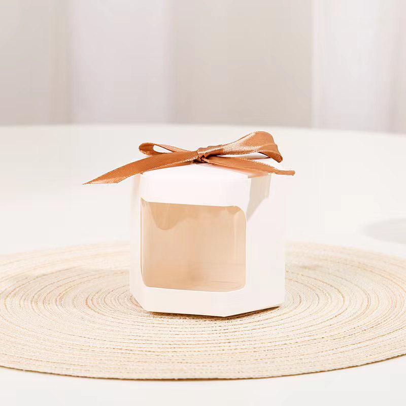 12 шт. коричневая, белая крафт-бумага, коробка для конфет, лента, прозрачное окно, подарочная упаковка, вечеринка, пользу