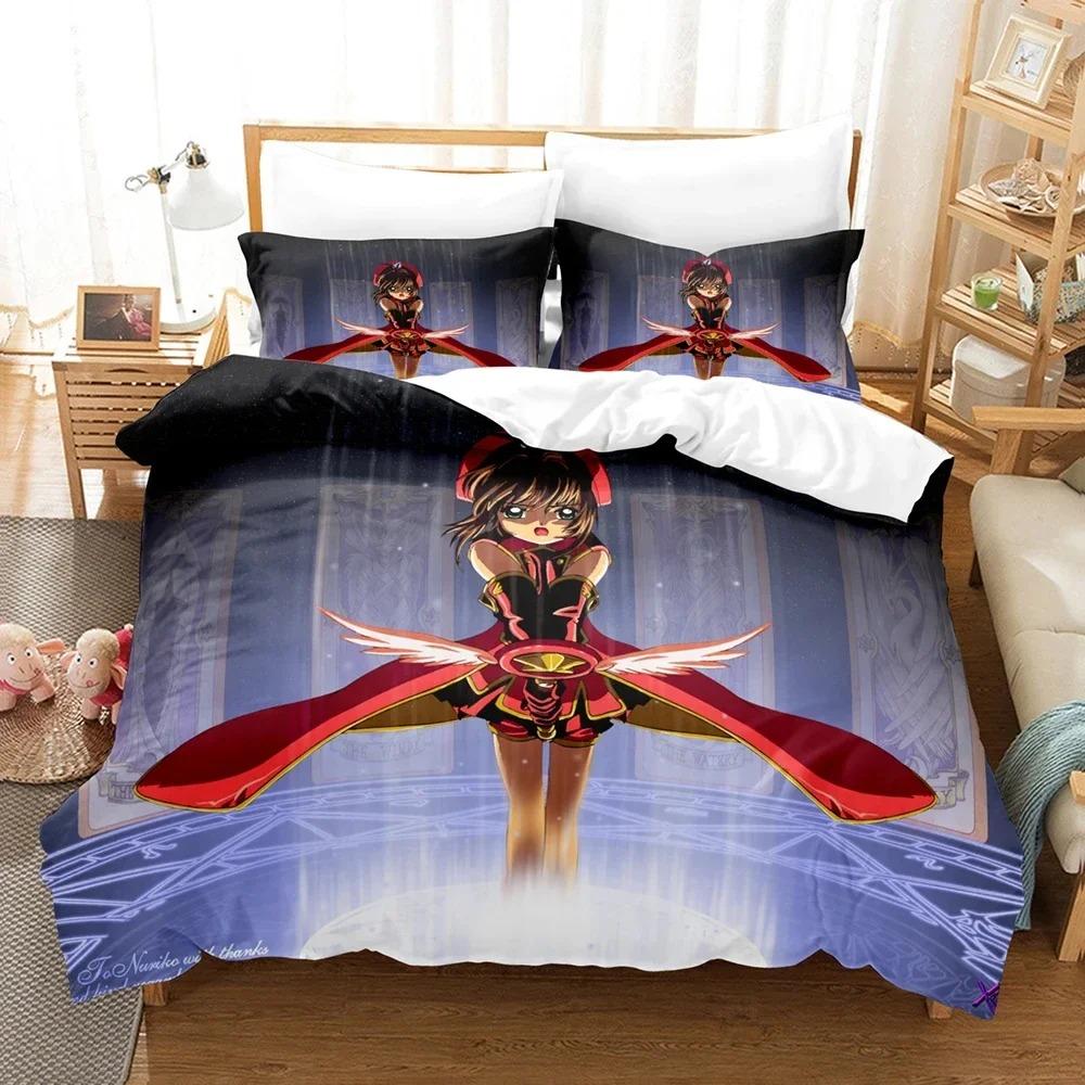Anime Card Captor Sakura Bedding Collections Exquisite Bed Supplies Set Duvet Cover Bed Comforter Set Luxury Birthday Gift