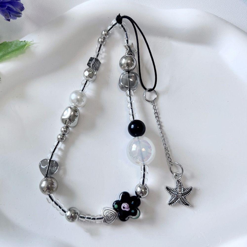 Burst Beads Mobile Phone Lanyard Colour Mixture Key Chain Cell Phone Chain Mobile Phone Decoration