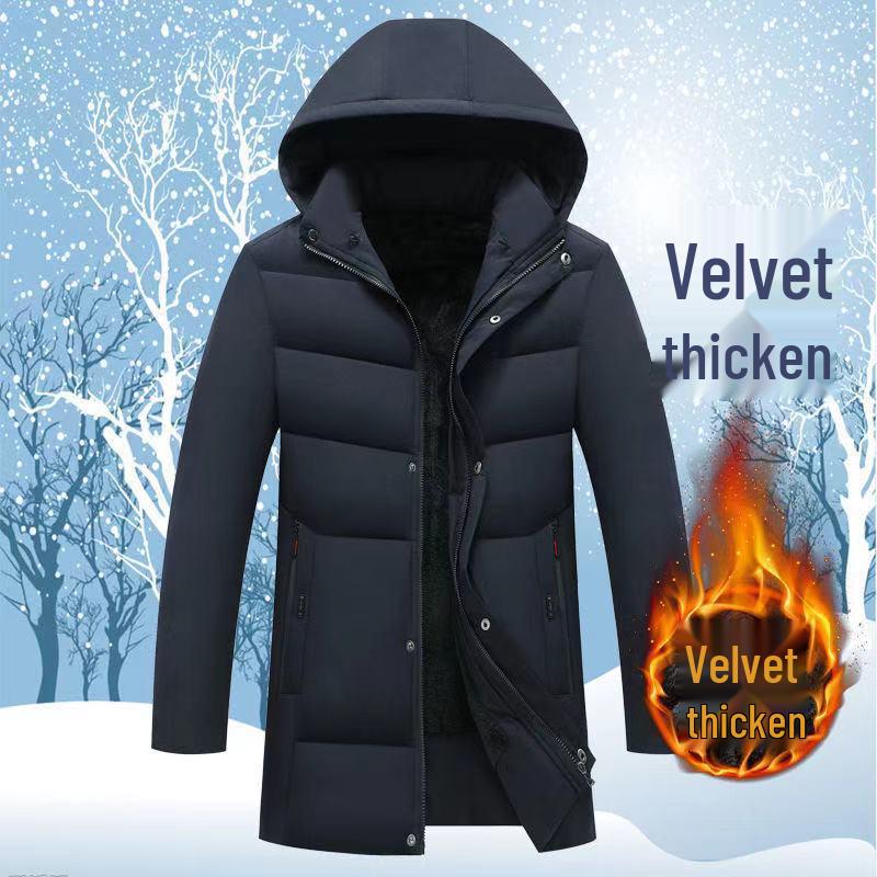 Мужская куртка с флисовой подкладкой и хлопковой набивкой: Теплое зимнее пальто для людей среднего и пожилого возраста