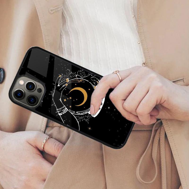 Fortune Telling Moon Stars Hands Art Magnetic Phone Case For APPLE iPhone 17 Air 16 14 13 12 Pro Max 15 Plus With MagSafe Cover