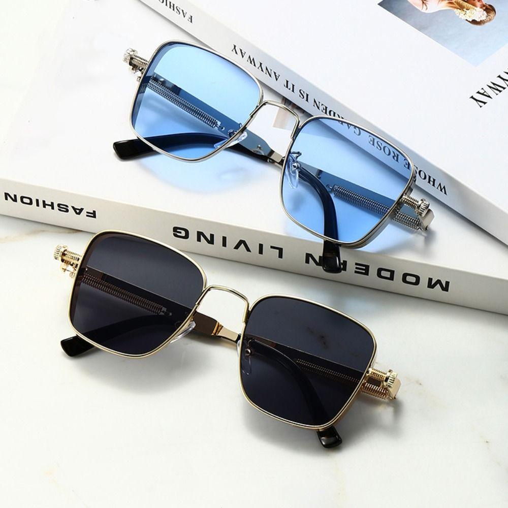 Панк Ретро Солнцезащитные очки Анти-УФ 400 Очки Летние Черные Очки для женщин мужчин