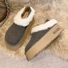 Ботильоны женские на меху, замшевые мокасины на платформе, плюшевые хлопковые туфли, повседневные тапочки, тренд зимы 2025 года, удобные ботинки для ходьбы, женские