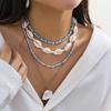 Pearl Conch Clavicle Chain Pendant Starfish Choker Vintage Shell Multilayer Necklace Beach Jewelry