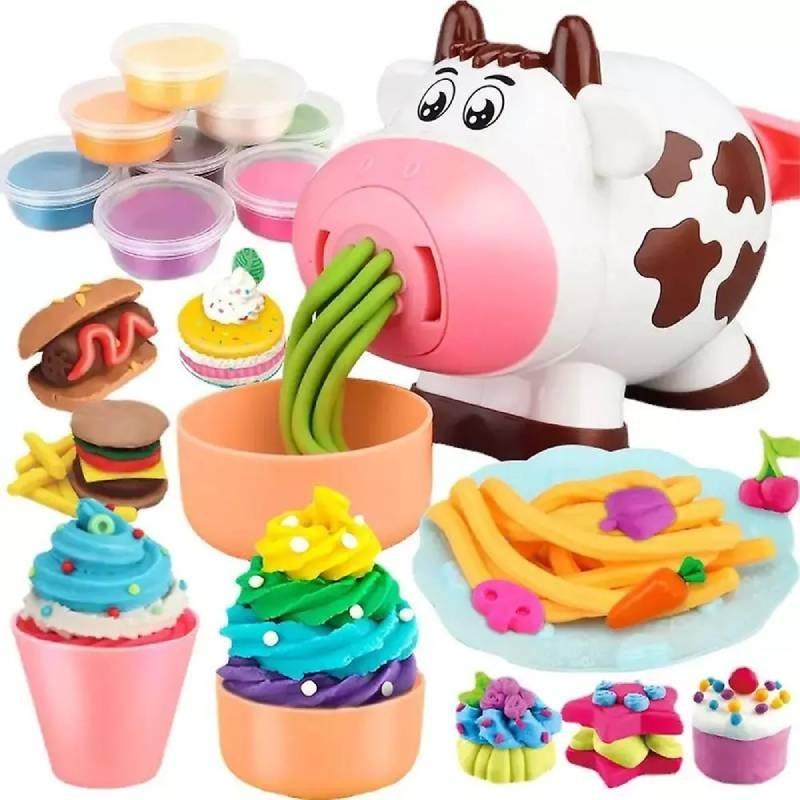 Innovative Diy Cartoon Colorful Clay Cute Cow Noodle Maker Playset For Kids Imaginative Play