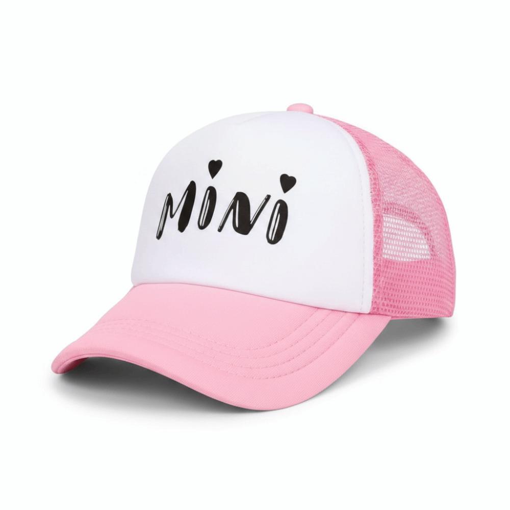 Кепка бейсболка с принтом DAD MOM MINI Семейная Кепки бейсболки из стираного хлопка и сетки Для мамы папы детей