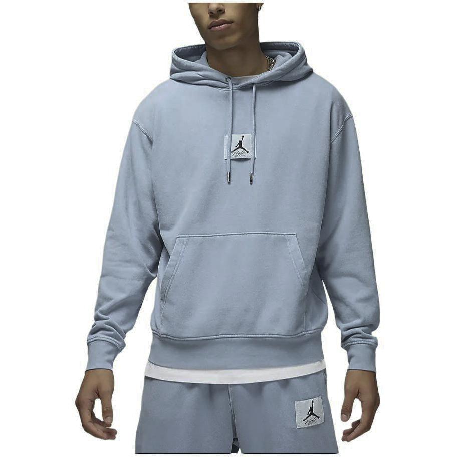 Jordan Essentials Hoodie с завязками в однотонном цвете Мужские толстовки с капюшоном Синий Серый FB7291-436