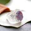 Black Opal Oval Cut Gemstone With 925 Sterling Silver Ring For Men's #272 JL375577072870