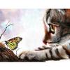 DIY Diamond Painting Animals Diamond Embroidery Cat Decoration Home Butterfly Full Round Drill Resin