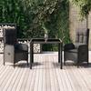 Day and Night - Day and Night 3-piece Garden Dining Set with Black Synthetic Rattan Cushions