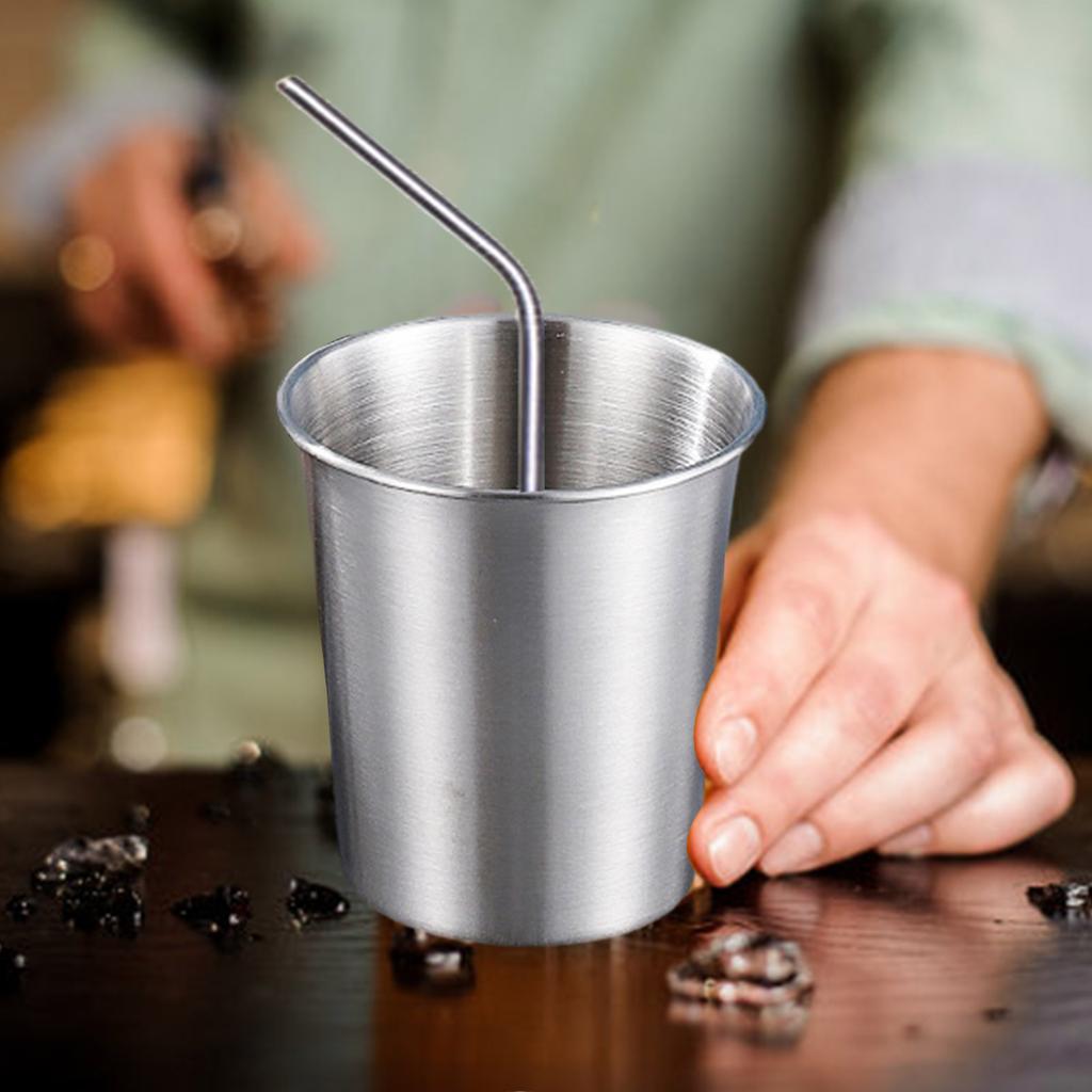 Упаковка из 4 шикарных стаканов для питья из нержавеющей стали для детей, прочные металлические стаканы для кемпинга и повседневного использования