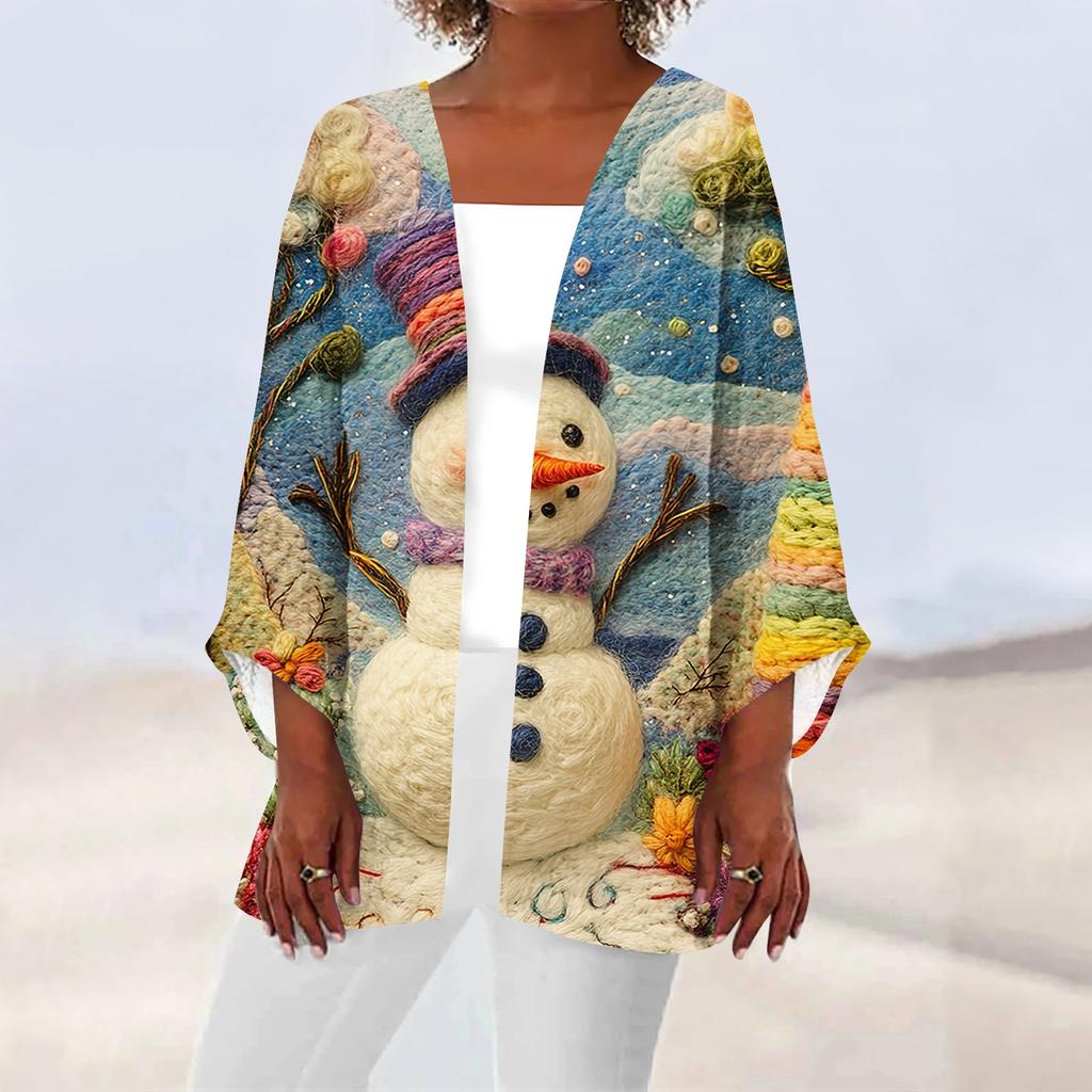 Женская повседневная модная легкая куртка средней длины с принтом, кардиган