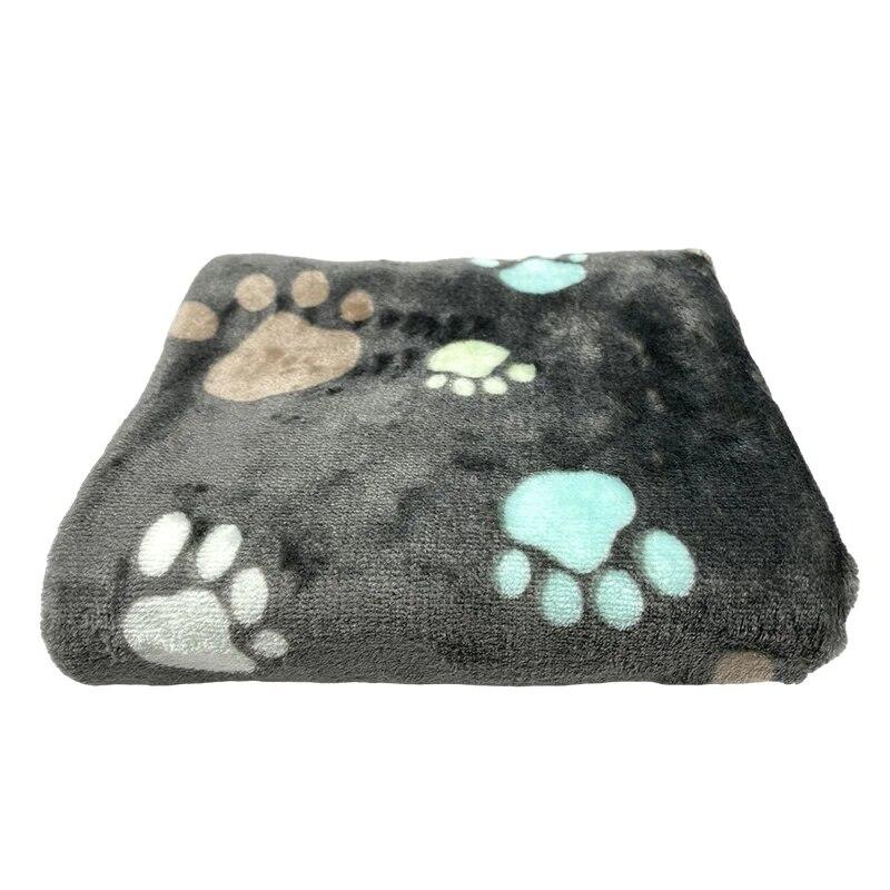 Одеяло для домашних животных без выпадения волос, коралловый флис, дышащий милый узор в виде лап, теплый и удобный тонкий коврик для кошек и собак, товары для домашних животных