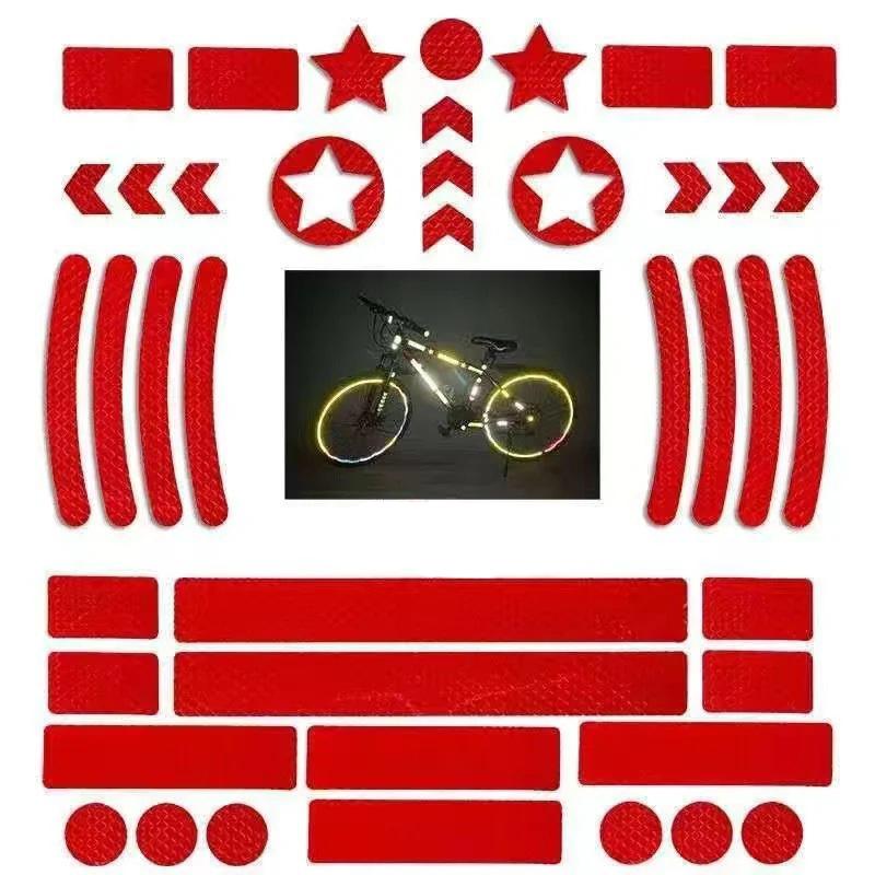 Bicycle Highly Reflective Stickers Night Visibility Safety Adhesive Bicycle Stickers for Vehicles Trailers Boats Signs