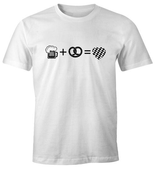 Men's T-Shirt Beer Pretzel Heart Fun Shirt Moonworks®-