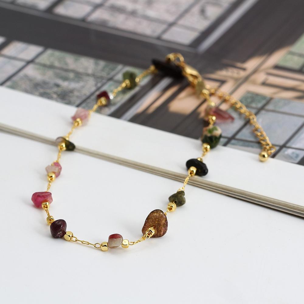 Нерегулярные многоцветные бирюзовые каменные браслеты на ногу для женщин, винтажный золотистый браслет на щиколотку, летние пляжные цепочки, браслет на ногу, бохо-украшения