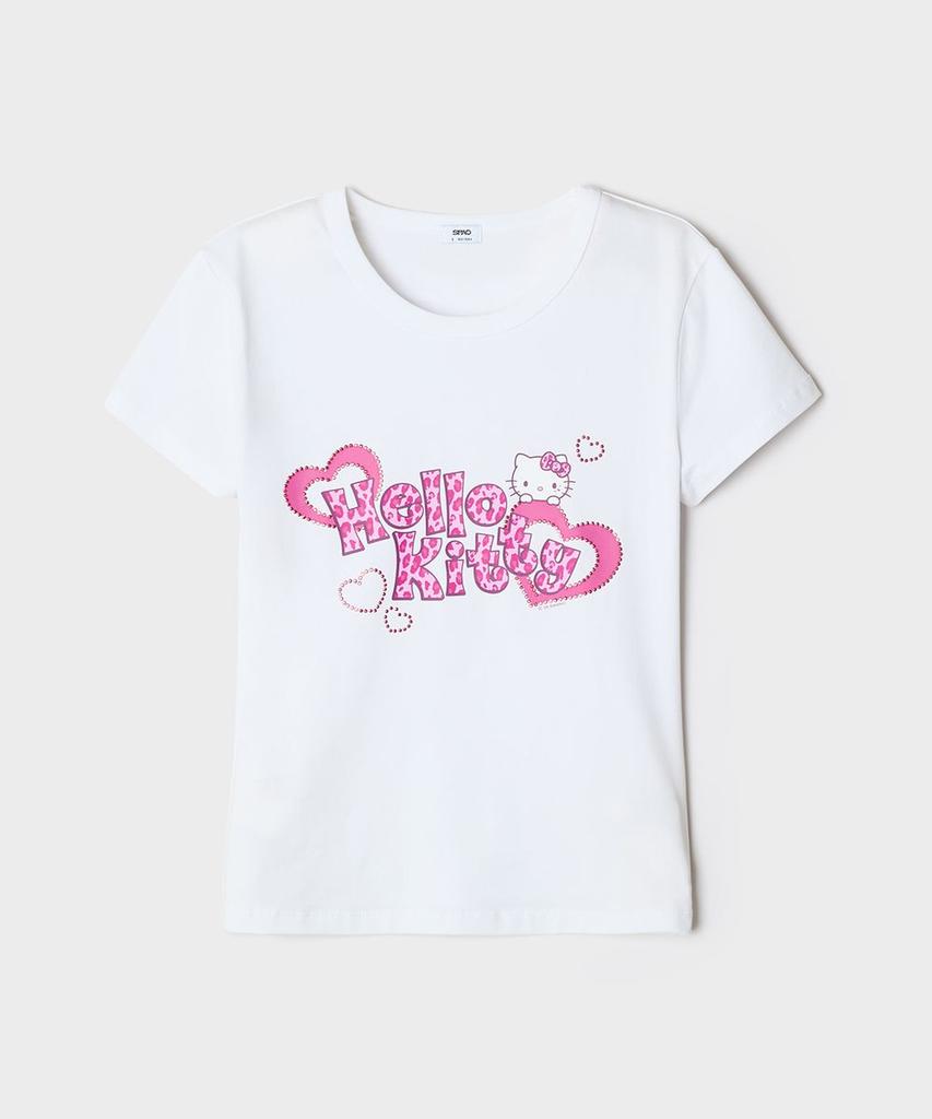 Seupao [Hello Kitty] Узкая футболка с коротким рукавом (розовый)_Sprlg37U43