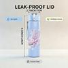 1PC Light Purple Lavender Floral Print 750ml Color Plastic Sports Water Bottle Leakproof Flip Straw Lid Suitable for Sports Office Home Use
