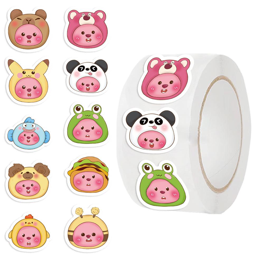 500 листов/рулон Рулонная наклейка Горячая распродажа Лента Наклейка на обложку с рубиновой головкой Материал для скрапбукинга Декоративная наклейка для запечатывания конвертов