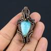 Красивый ларимар драгоценный камень медная проволока обертывание ручной работы кулон ювелирный подарок для любви