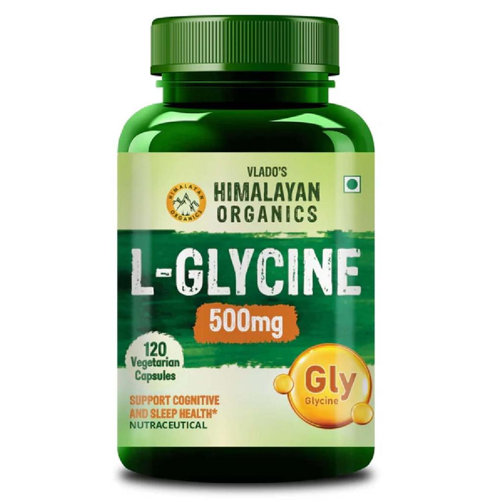 Vlado’s Himalayan Organics Капсулы L-Глицина 500 мг Добавка аминокислоты для сна, восстановления мышц и поддержки мозга 120 шт.