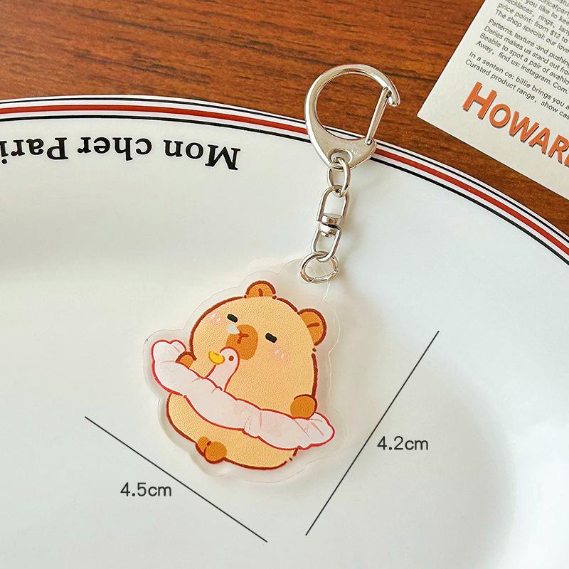 Милый мультяшный акриловый капибара брелки подарки игрушка кулон капибала брелок ключи аксессуары забавные автомобильные ключи брелки