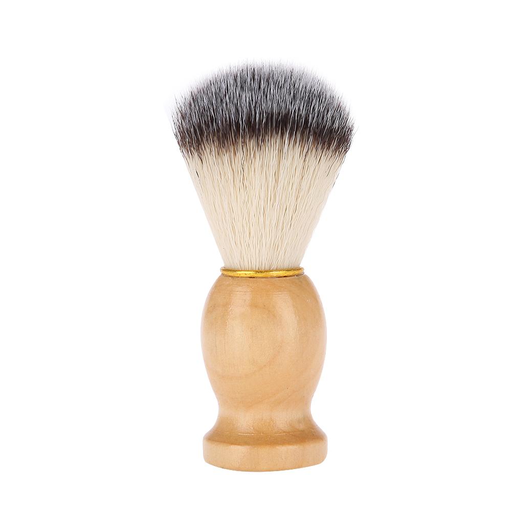 Portable Men Soft Synthetic Hair Wood Handle Beard Shaving Brush Barber Salon Tool