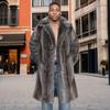 Men's Mink Coat, Suit Collar, Long Fur, Winter Warm and Windproof Festival Clothing
