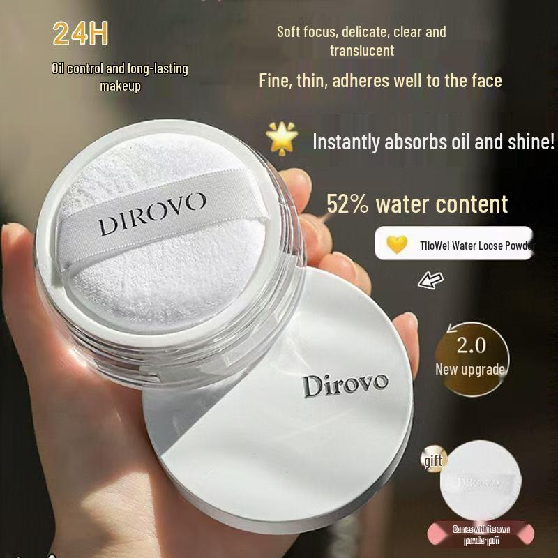 TiloWei Облачная Дымка Легкая 8 г Рассыпчатая Пудра с Увлажняющим Эффектом - Прозрачная, Полупрозрачная, Стойкое Матовое Покрытие для Чистого Макияжа.