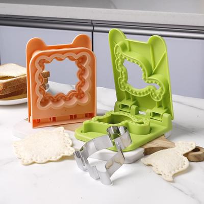 Форма для сэндвичей с динозавром, резак для печенья, форма для завтрака, нержавеющая сталь, формирователь хлеба, антипригарный герметизатор для сэндвичей
