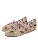 Fashion Women's Floral Embroidered Mesh Mary Jane Shoes, Elegant Ladies Transparent Flats, Summer Casual Breathable Loafers