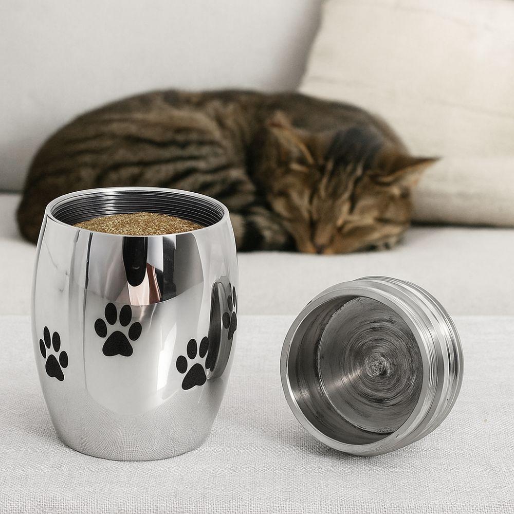 Waterproof Pet Cremation Urns Stainless Steel Keepsake Burial Jar Sympathy Gift