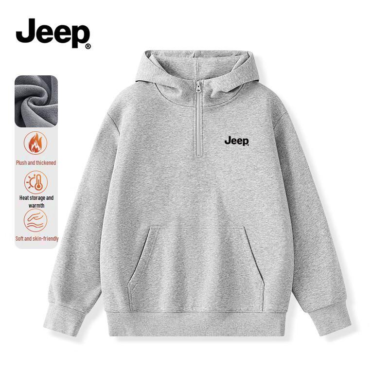 Jeep Мужская толстовка с капюшоном из плотного флиса