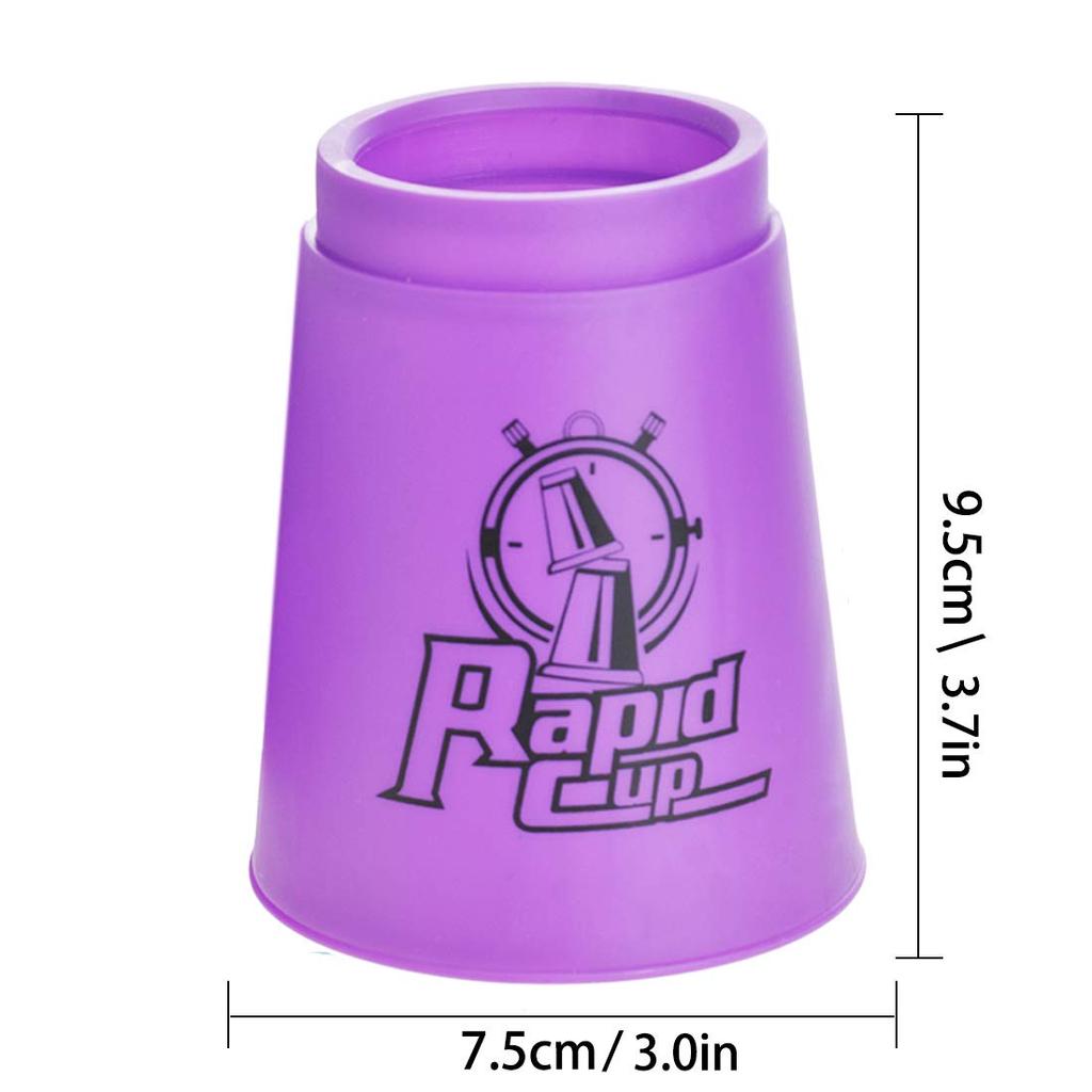 CYFIE Sports Stacking Cups Set of 12 Overlap Cups for Sports Stacking Handheld Rod Storage Bag Thick Plastic Competition Use Purple