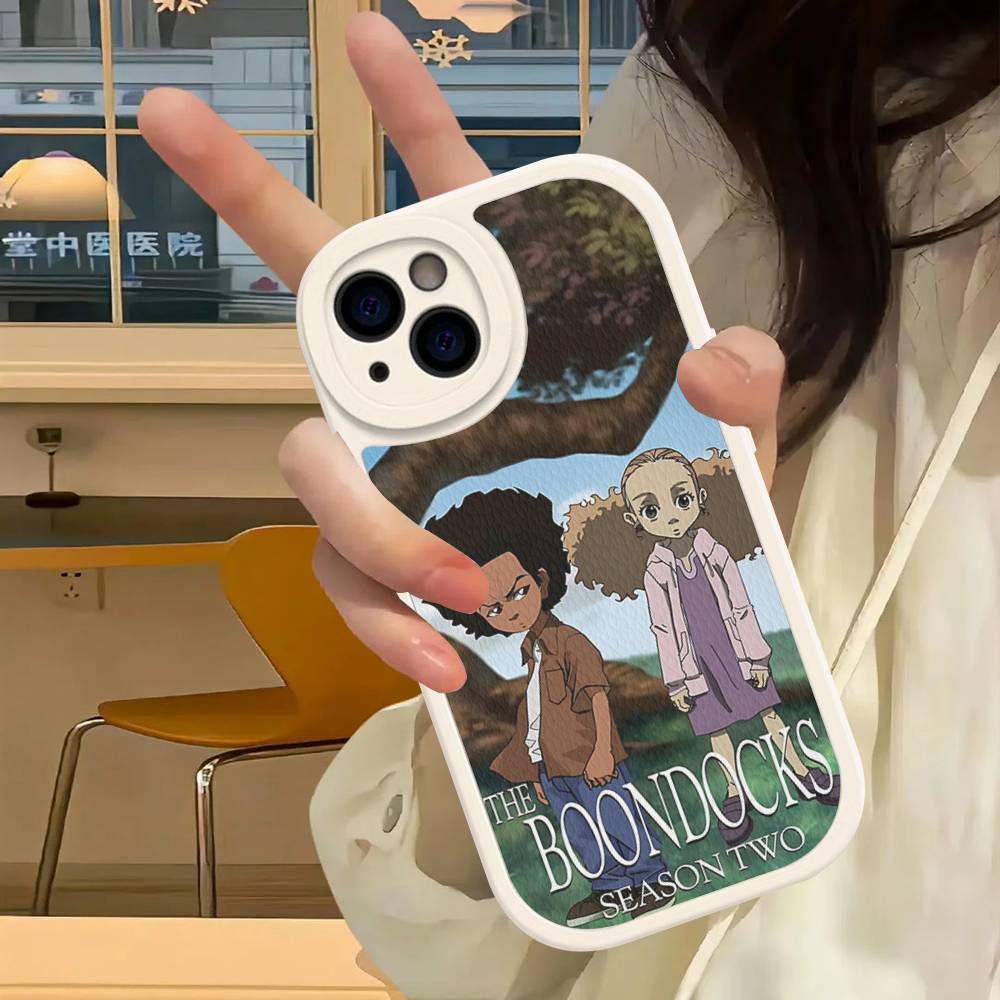 Cartoon The Boondocks Phone Case For IPhone 16 15 14 13 12 11 Pro Max Plus Leather Cover