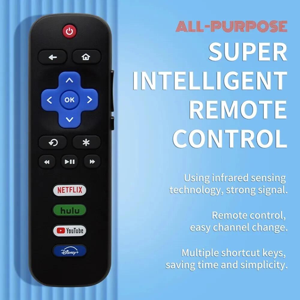 New Replacement Remote Control Fit for All Roku TV, Compatible for TCL Roku/Hisense Roku/Sharp (Not for Stick, Box or Speaker)
