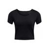 Vanish Elite Vent Solid Color Round Neck Short Casual Short Sleeve T-Shirt Women Tops Black 1383639-001