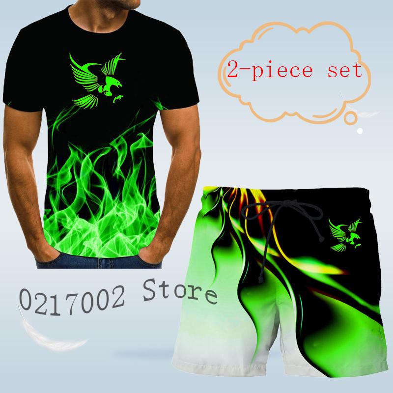 Мужская мода с принтом орла, модная 3D футболка, дизайнерский мужской костюм, рубашка, необычная мужская рубашка с коротким рукавом с принтом на Гавайском пляже