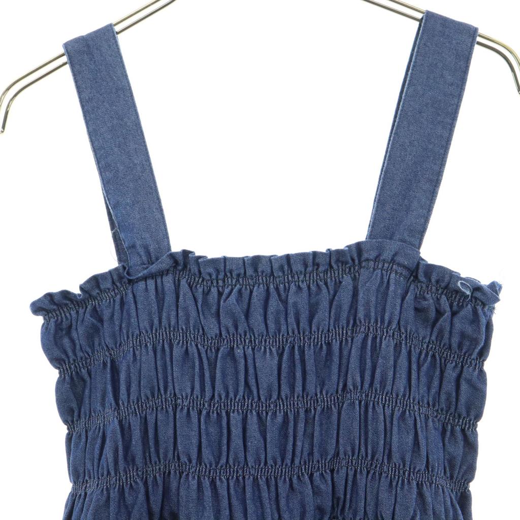 Косметические товары GRAIL Платье без рукавов с оборками, многоярусное, длинное F Синий деним Женское Б/У