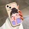Cartoon Cute Girl Pattern Phone Case for iPhone Samsung Galaxy Xiaomi Redmi POCO HUAWEI Honor Shockproof Rubber Soft Flexible Cover Casing