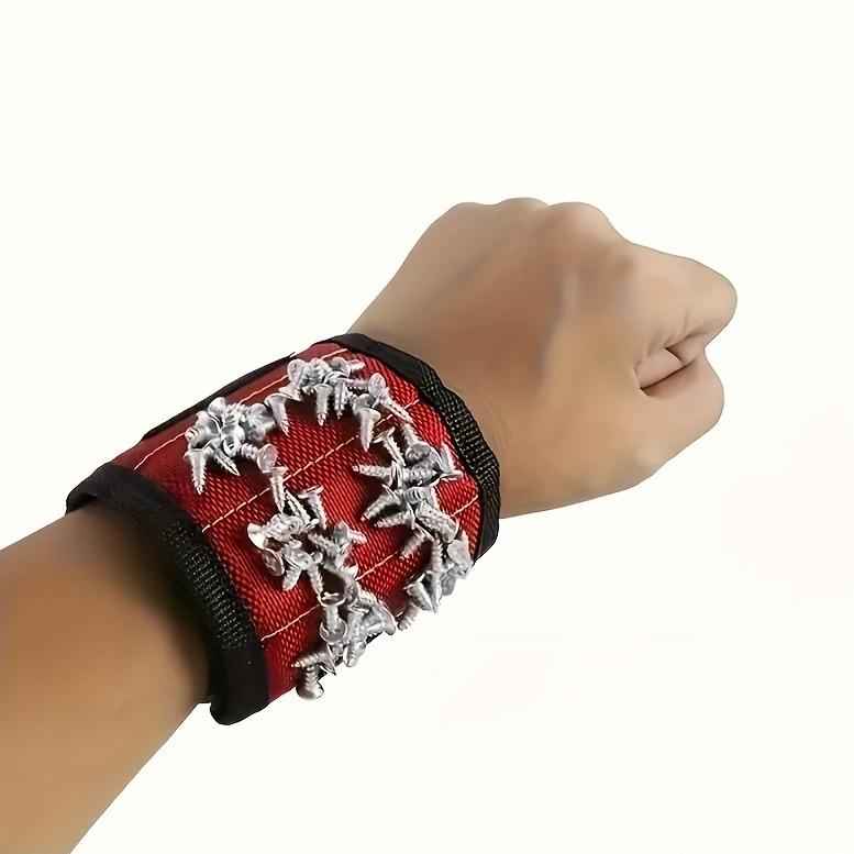 Магнитный браслет на запястье для винтов, гвоздей, болтов и сверл - Уникальная конструкция поддержки - Идеальный подарок для мастера на все руки, электрика, автомеханика